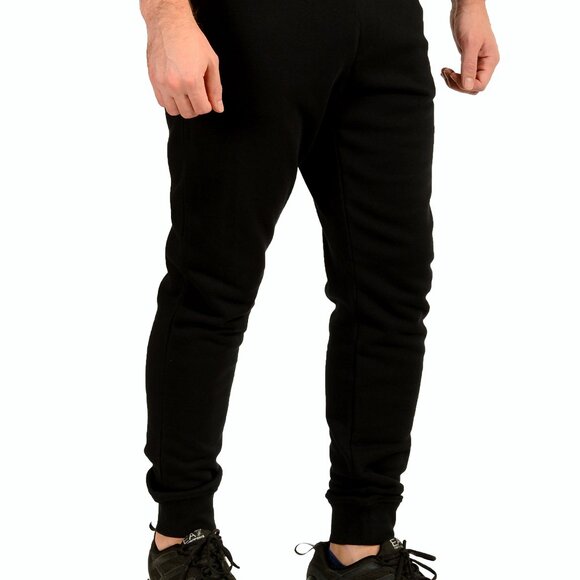 Versace Men's Black & White Logo Medusa Head Sweat Track Pants US S IT 48 - Picture 2 of 6